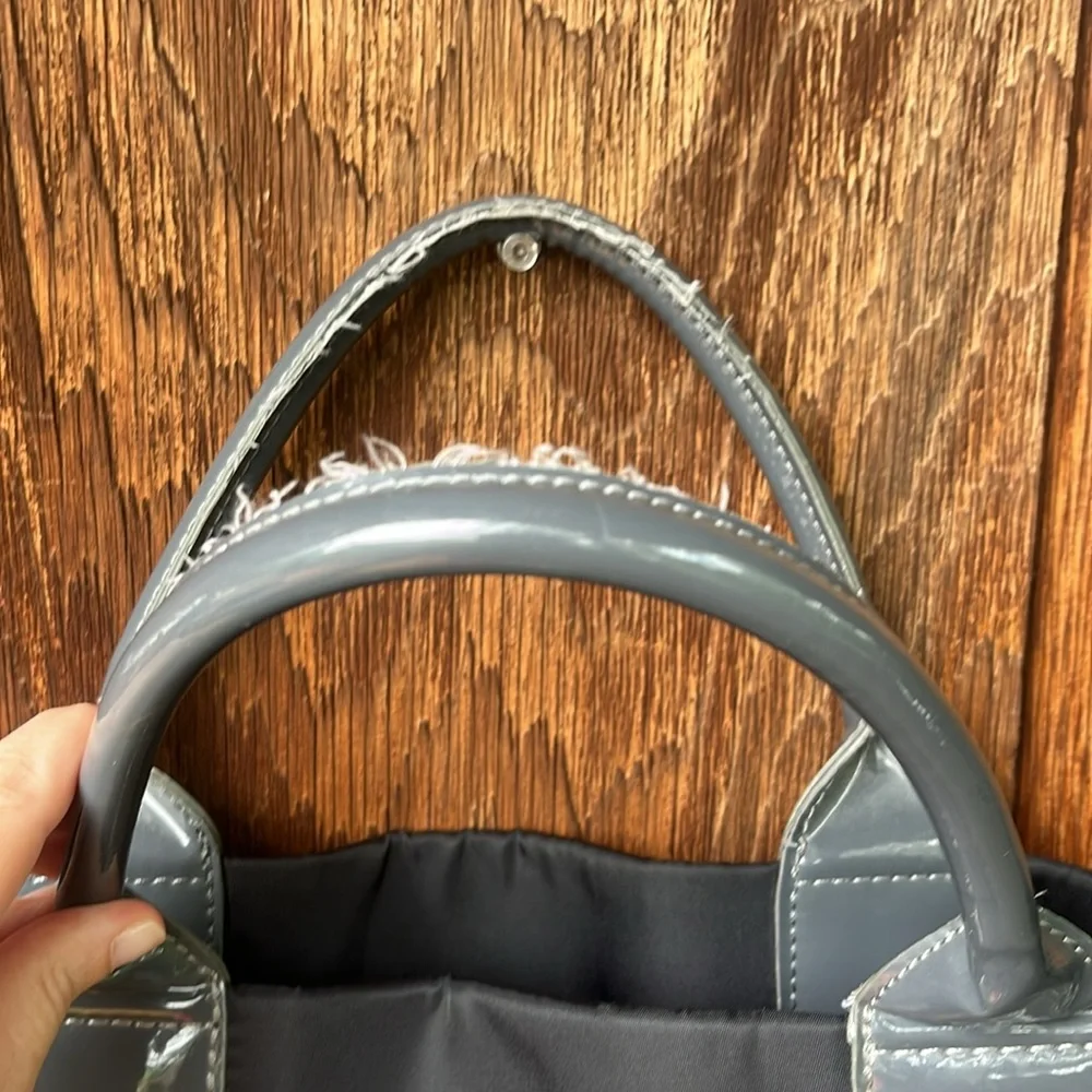 Tory Burch Ella Tote - Large Black Nylon Shoulder Bag with Patent Logo